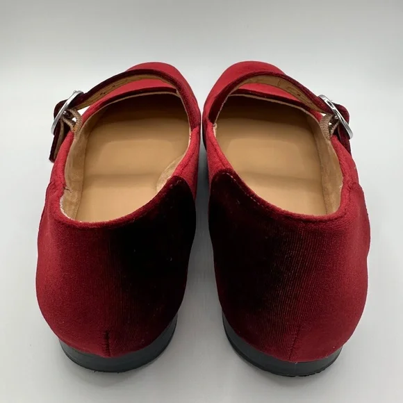 Naturalizer Kelly Velvet Mary Jane Flats in Cabernet Sauvignon - Picture 5 of 13